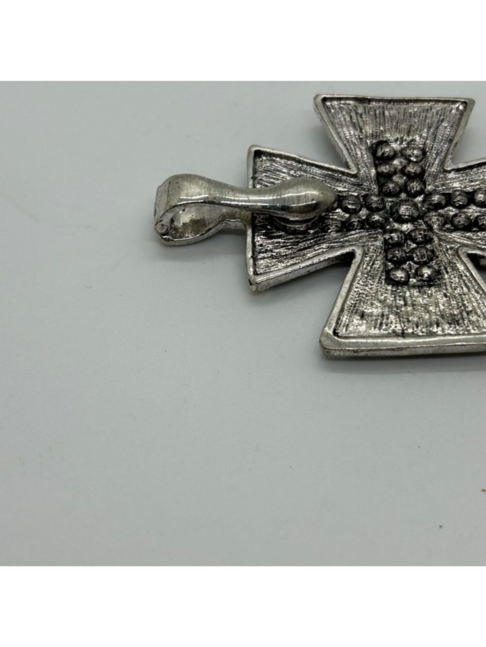 Silvertone Cross Pendant Pearl Enhancer Arurora Borealis Horseshoe Southwestern - Picture 13 of 14